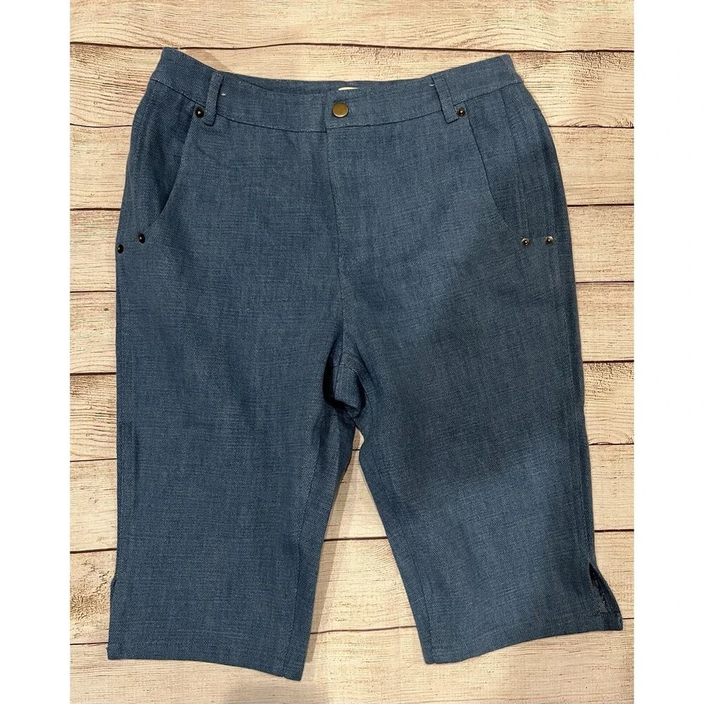 NWT Choosy Blue Bermuda Pull On Cotton Shorts Size 4